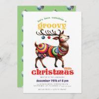 Groovy Hippie Reindeer Disco Funny Christmas Party