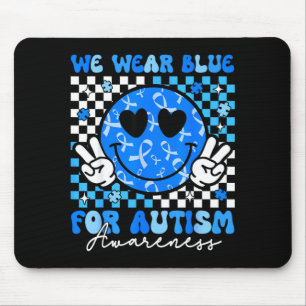 Groovy hippie smile autism awareness men women kid mouse pad