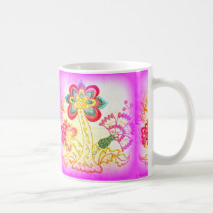 groovy hippie-style palm tree coffee mug