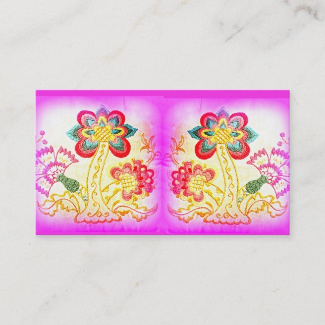 groovy hippie-style palm trees business card (Front)