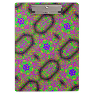groovy hippie-style six-point stars clipboard