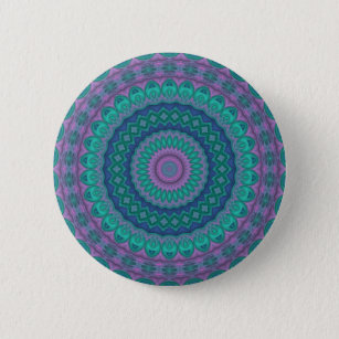 Groovy Hippie Trippy Colourful Jewel Tone Mandala 6 Cm Round Badge