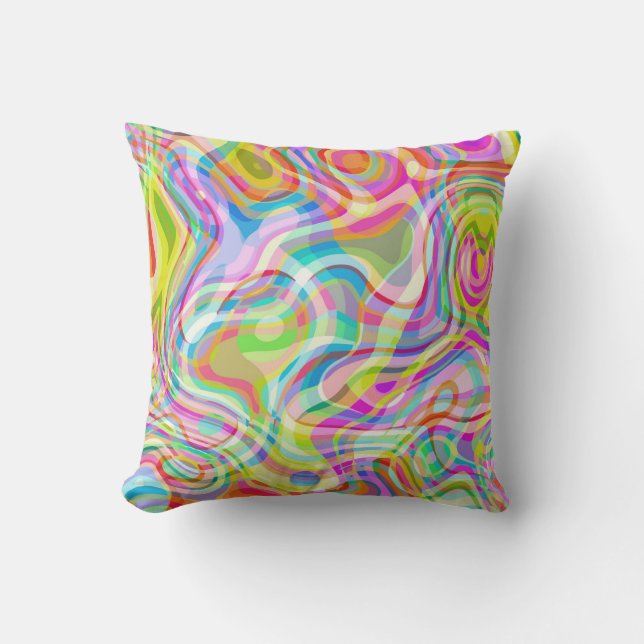 Groovy Hippy Retro Rainbow Surface Pattern  Cushion (Front)