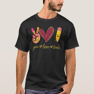 Groovy Hippy Teacher Be Kind Teach Love Inspire El T-Shirt