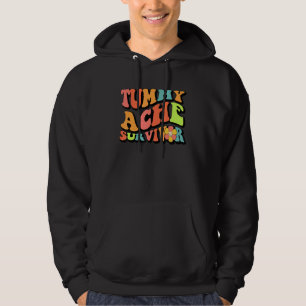 Groovy Hippy Tummy Ache Survivor Retro Vintage Hoodie