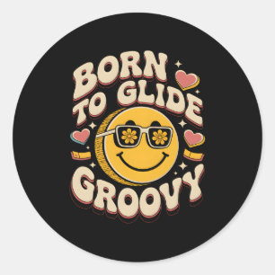 Groovy Hockey Love Ice Hockey Lover (4) Classic Round Sticker