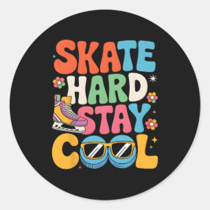 Groovy Hockey Love Ice Hockey Lover (8)  Classic Round Sticker