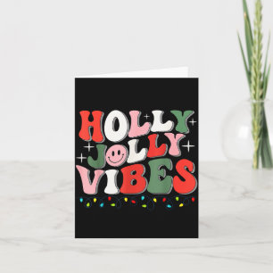 Groovy Holly Xmas Jolly Vibes Christmas Lights San Card