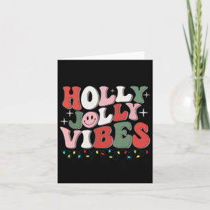 Groovy Holly Xmas Jolly Vibes Christmas Lights San Card