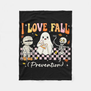 Groovy I Love Fall Prevention Physical Therapy Nur Fleece Blanket