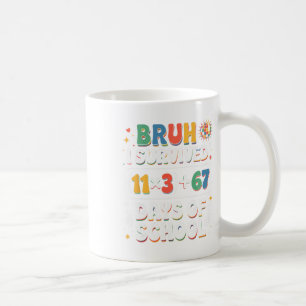 Groovy I Survived 100 Days School Bruh Math Equati Coffee Mug