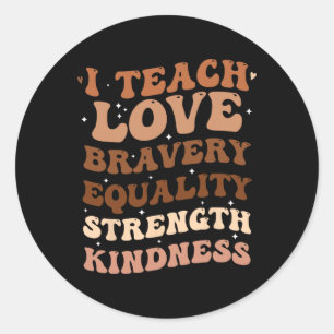 Groovy I Teach Black History Month Melanin African Classic Round Sticker