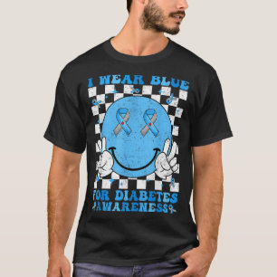 Groovy I Wear Blue For Diabetes Awareness Day T1d T-Shirt