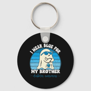 Groovy I Wear Blue For My Brother Diabetes T1d Awa Key Ring