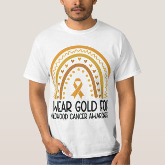 Groovy I Wear Gold For Childhood Cancer Awareness  T-Shirt