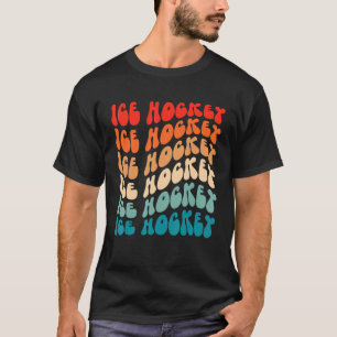 Groovy Ice Hockey For Girl Women Retro 70s Hippie  T-Shirt