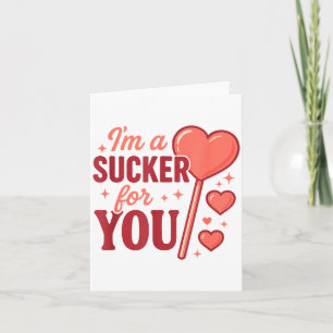 Groovy I'm A Sucker For You Retro Heart Candy Vale Card