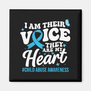 Groovy Im Their Voice Support Child Awareness Blue Magnet