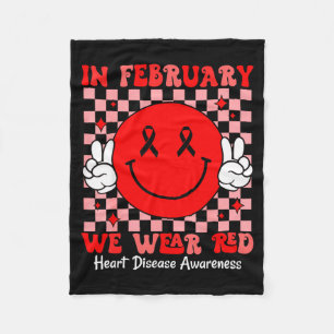 Groovy In February We Wear Red For Heart Disease A Fleece Blanket