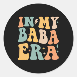Groovy In My Baba Era Father's Day Classic Round Sticker
