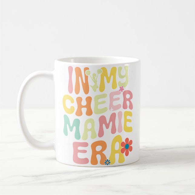 Groovy In My Cheer Mamie Era Cheerleading Lover Coffee Mug (Left)