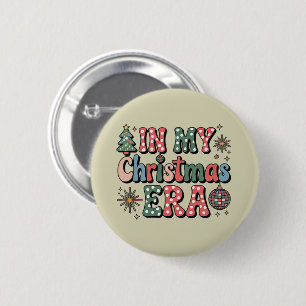 Groovy In My Christmas Era Funny Teacher 6 Cm Round Badge