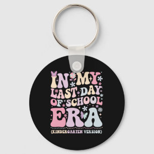 Groovy In My Last Day Of School Era Kindergarten T Key Ring