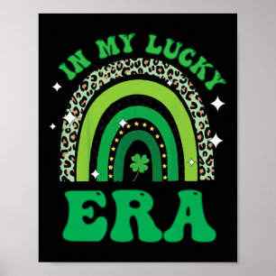 Groovy In My Lucky Era St Patricks Day Shamrock Lu Poster