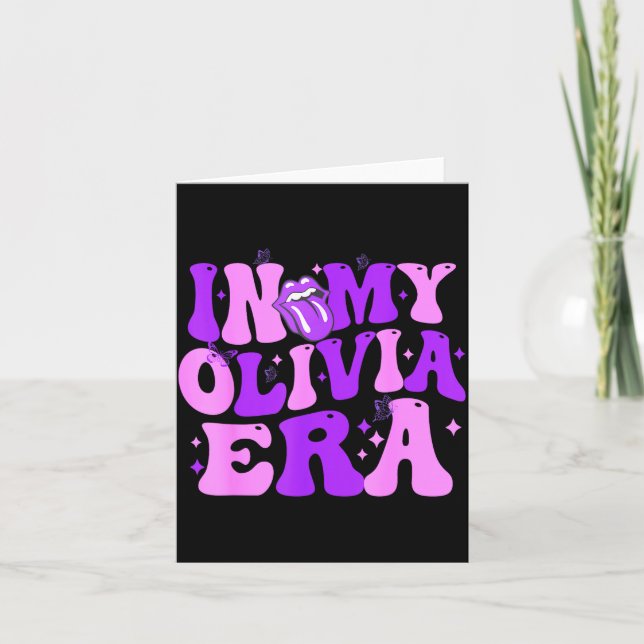 Groovy In My Olivia Era For Men Women Kids Funny S Card (Front)
