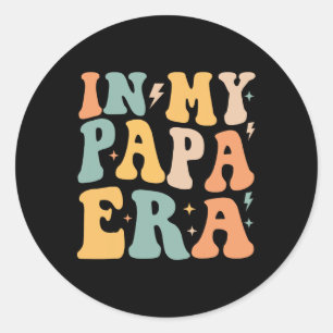 Groovy In My Papa Era Father's Day  Classic Round Sticker