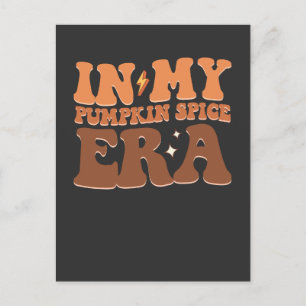 Groovy In My Pumpkin Spice Era Fall Halloween Invitation Postcard