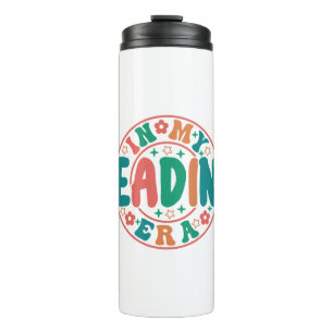 Groovy "In My Reading Era" Wavy Font Graphic Thermal Tumbler