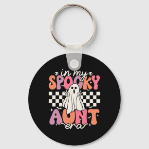Groovy In My Spooky Aunt Era Retro Auntie Hallowee Key Ring