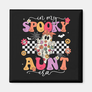 Groovy In My Spooky Aunt Era Retro Auntie Hallowee Magnet