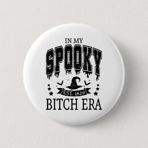 Groovy In My Spooky Era Skeleton Hand Halloween 6 Cm Round Badge