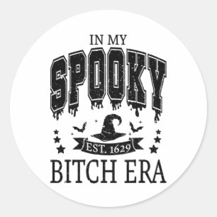 Groovy In My Spooky Era Skeleton Hand Halloween Classic Round Sticker