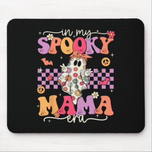 Groovy In My Spooky Mama Era Cute Retro Mum Hallow Mouse Pad