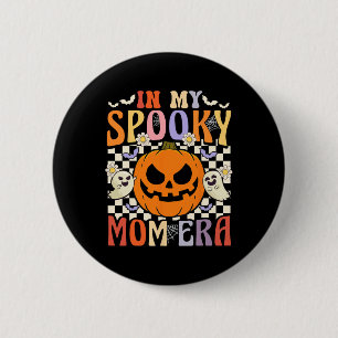 Groovy In My Spooky Mum Era Retro Halloween Ghost 6 Cm Round Badge