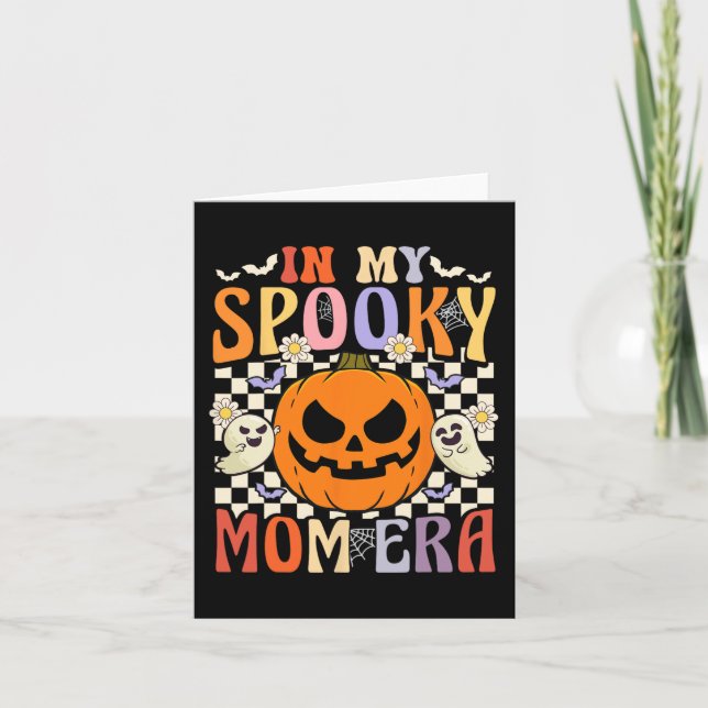 Groovy In My Spooky Mum Era Retro Halloween Ghost  Card (Front)