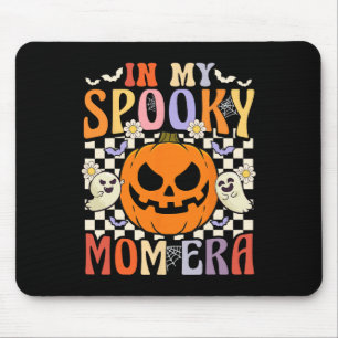 Groovy In My Spooky Mum Era Retro Halloween Ghost Mouse Pad