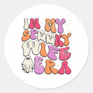 Groovy In My Spooky Wife Era Halloween Party Funny Classic Round Sticker