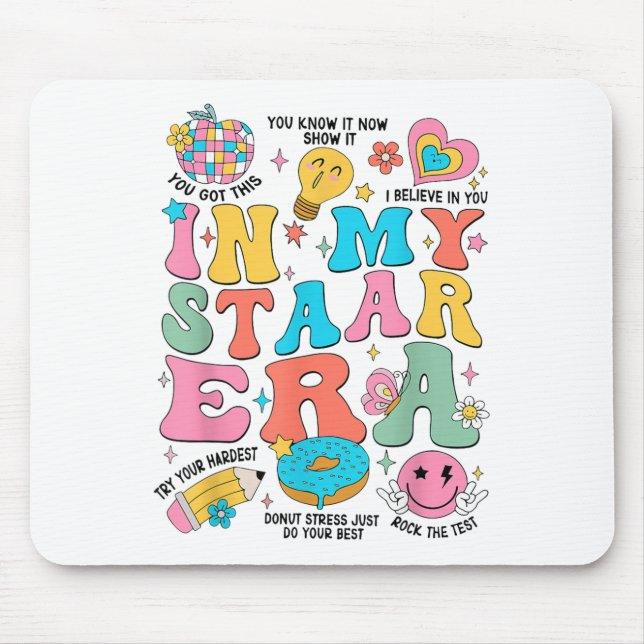 Groovy In My Starr Era Testing Day Teacher Kids Mo Mouse Pad (Front)