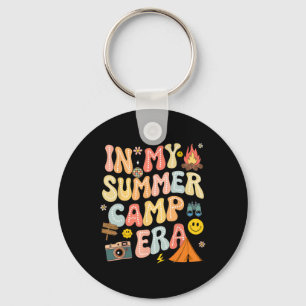 Groovy In My Summer Camp Era Camping Crew Last Day Key Ring