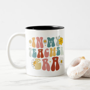 Groovy In My Teacher Era Back to School Teacher  Two-Tone Coffee Mug