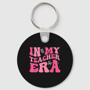 Groovy In My Teacher Era First Day Of School Back  Key Ring