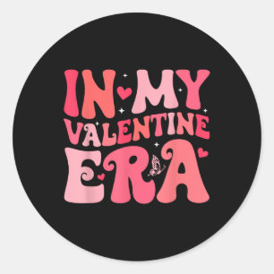 Groovy In My Valentine Era Heart Valentines Boys G Classic Round Sticker