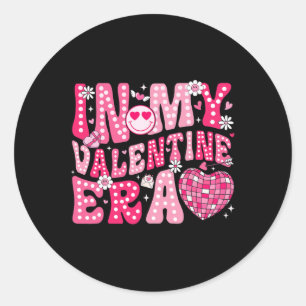 Groovy In My Valentine Era Valentine Heart Men Wom Classic Round Sticker