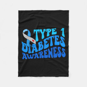 Groovy In November We Wear Blue For Diabetes Aware Fleece Blanket