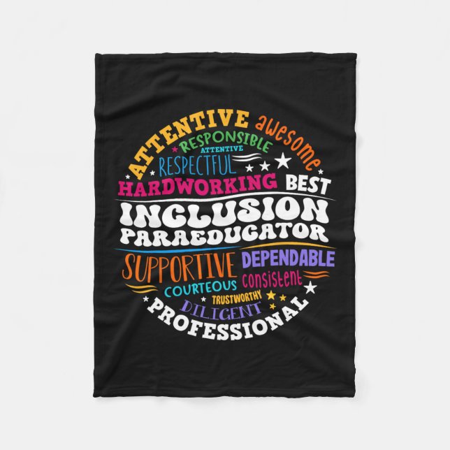 Groovy Inclusion Paraeducator - Special Education  Fleece Blanket (Front)
