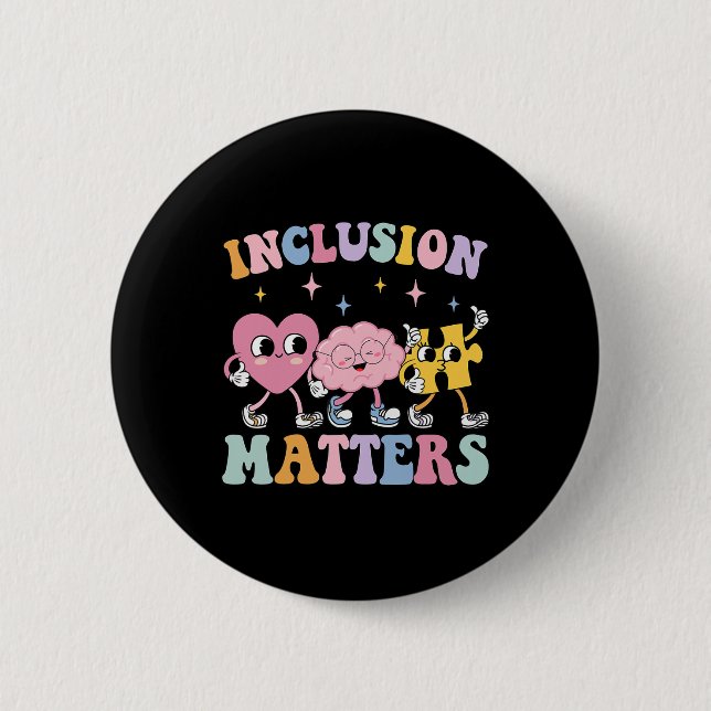 Groovy Inclusion Problems Autism Awareness Special 6 Cm Round Badge (Front)